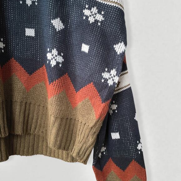 90s Southwestern Earthy Sweater Lodge Cabincore Americana Olive Rust Burnt L - Picture 5 of 10